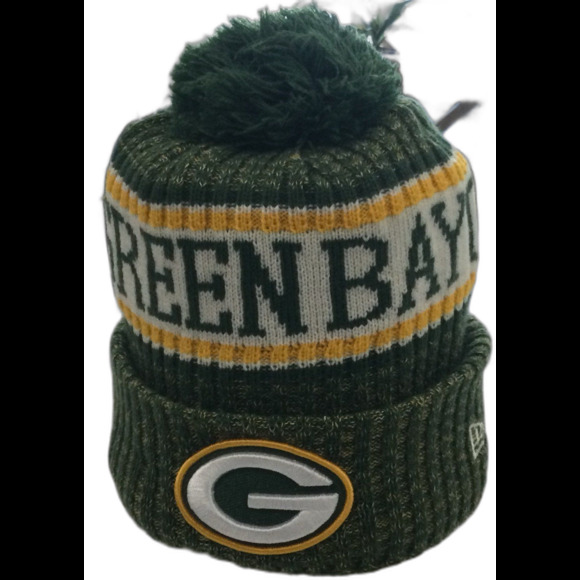 NFL Hat Skull Cap Unisex One Size Fits Most Green Bay Packers Pom Pom Logo - Picture 3 of 8